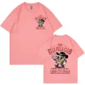 Vintage pink graphic t-shirt for men and women, funny cowboy character short sleeve top. - S / Tops / Light Pink