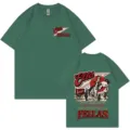 Vintage graphic t-shirt για άνδρες και γυναίκες, πράσινο βαμβακερό western κοντομάνικο. - σκούρο πράσινο