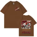 Vintage καφέ T-shirt για άνδρες και γυναίκες με σχέδιο western cowboy και ρετρό look. - Καφέ