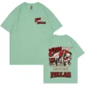 Ella Fellas vintage western graphic t-shirt σε ανοιχτό πράσινο, casual unisex μπλουζάκι. - Πράσινο των φασολιών