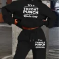 Black fleece hoodie and sweatpants set for women, letter printed casual athletic outfit. - S / Black