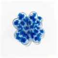 Transparent blue four-leaf clover hair claw clip with lovely spot pattern for daily hair styling. - Blue Leopard Print Four-Leaf Clover Magnetic Hair Clip