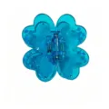 Blue translucent four-leaf clover hair claw clip, stylish magnetic hair accessory detail. - Blue Four-Leaf Clover Magnetic Hair Clip