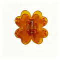 Amber translucent four leaf clover hair claw clip, stylish resin daily hair accessory detail. - Orange Four-Leaf Clover Magnetic Hair Clip