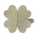 Smart magnetic hair clip with clover shape and glitter design, perfect for daily styling. - Iridescent Off-White Four-Leaf Clover Magnetic Hair Clip