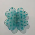 Blue magnetic clover hair clip stylish hair accessory for women and daily wear style - Matte Sky Blue Leopard Print Four-Leaf Clover Magnetic Hair Clip