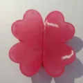 Pink magnetic hair clip, four-leaf clover heart design, cute hair claw accessory for women. - Jelly Rose Red Four-Leaf Clover Magnetic Hair Clip