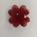 Red four-leaf clover hair claw clip, glossy resin hair accessory for daily styling. - Jelly Purplish Red Four-Leaf Clover Magnetic Hair Clip