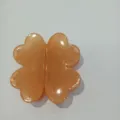 Orange four-leaf clover hair claw clip, stylish accessory for daily hairstyles and elegant looks. - Jelly Orange Four-Leaf Clover Magnetic Hair Clip