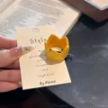 Cute yellow crown hair clip duckbill hairpin sweet princess hair accessory for daily styling detail. - S