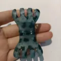 Pince à cheveux magnétique compacte pour femme, design bleu élégant et maintien solide et sûr. - Magnétique citrouille - Imprimé léopard vert foncé mat