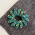 Colorful speckled plush telephone wire hair wire, soft and high elasticity for daily wear. - Plain Ring-Green
