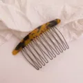Schildpatt Haarkamm mit Metallzähnen stilvolle Vintage Haarspange für elegante Frisuren - Leopardenprint