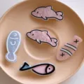 Cute candy color acrylic fish hair clips set sweet cartoon bangs hairpin for women daily styling - Dried Small Fish Set