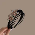 Serre-tête étoile en strass noir pour femme, accessoire de coiffure élégant d'été. - Or