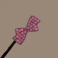 Pink rhinestone bow hair bun maker twist clip for women elegant styling tool accessory. - Bowknot Style (7#)