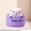 Cute pink pig resin desktop ornament in purple pot, perfect home decor gift for kids room. - 900 Cute Pig, Purple / Regular