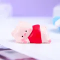 Süßes rosa Schweinchen Figuren Deko, Mini Harz Tier Spielzeug für Heimdekoration Geschenk. - 965 Liegende Position