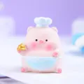 Niedliche rosa Schweinchen Figur mit Kochmütze und Schürze für Schreibtisch Deko. - 965 Koch