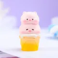 Süßes rosa Schweinchen Eiscreme Kunstharz Figur für Tischdekoration und Kinderspielzeug. - 965 Kuchen