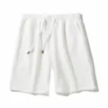 Detail van witte casual sportshort, ademende stof met verstelbaar elastisch taillekoord. - 3XL / Bottoms / Wit