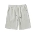 Gedetailleerd shot van grijze herenshorts met elastische trekkoordtaille en zachte stof. - 3XL / Bottoms / Lichtgrijs Gemêleerd