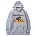 Felpa con cappuccio grigia casual da uomo e donna con grafica e tasca frontale - Grigio chiaro