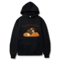 Felpa con Cappuccio Stampata Grafica Team Punch Nera Unisex Maniche Lunghe Top - Taglia S / Top / Nero