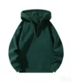 Dark green quarter zip hoodie for men, casual loose pullover sweatshirt with hood for spring. - S / Tops / Dark Green