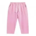 Pink casual high-waisted loose straight-leg pants for women, comfortable daily wear style. - S / Bottoms / Pink