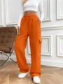 Orange Cargo Sweatpants Drawstring Waist Wide Leg Casual Trousers for Men and Women - S / Bottoms / Orange