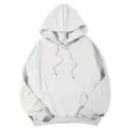 Sweat-shirt à capuche uni et décontracté avec épaules pour hommes et femmes au quotidien. - S / Hauts / Blanc Grisâtre