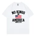 Dames casual ronde hals korte mouw T-shirt met US slogan print, comfortabele zomertop. - S / Tops / Wit