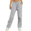 Comfortable casual loose sweatpants for men and women, solid color straight leg long pants. - S / Bottoms / Light Gray