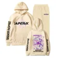 Modischer Kpop Demon Hunters Kapuzenpullover und Jogginghose Set, lässiger Trainingsanzug. - Khaki