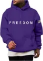 Sweat à Capuche Unisexe Violet Freedom à Manches Longues Pull Casual Chaud avec Cordon - S / Hauts / Violet