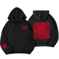 Μαύρο Y2K oversized φούτερ με κουκούλα για γυναίκες γραφικό drop shoulder streetwear - S / Tops / Μαύρο
