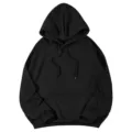 Sweat à capuche noir uni pour hommes et femmes, sweat à manches tombantes tendance. - S / Hauts / Noir