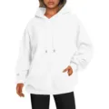 Sweat à capuche blanc uni oversized pour homme et femme, sweat-shirt à capuche décontracté. - S / Hauts / Blanc