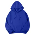 Sweat-shirt à capuche uni bleu roi unisexe avec épaules tombantes et poche frontale. - S / Hauts / Bleu 311