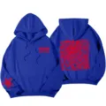 Y2K Turtle Print Drop Shoulder Hoodie Royal Blue Women Casual Long Sleeve Sweatshirt - S / Top And Bottom / Blue