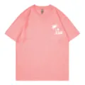Casual pink short sleeve t-shirt for women, featuring a cute palm tree and visit print. - S / Tops / Pink
