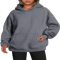 Sweat-shirt a capuche oversize uni gris fonce pour hommes et femmes modele de variante. - S / Hauts / Gris foncé