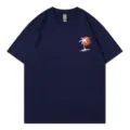 Men's Navy Blue Short Sleeve T-Shirt Casual Summer Beach Palm Tree Sunset Graphic Tee Top - S / Tops / Navy Blue
