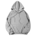 Sweat-shirt à capuche gris uni à manches tombantes pour hommes et femmes, pull décontracté. - S / Hauts / Gris clair