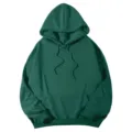 Sweat à capuche vert foncé uni, sweat-shirt ample unisexe à épaules tombantes - S / Hauts / Vert Foncé 311