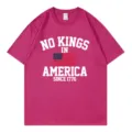 Dames casual ronde hals korte mouw T-shirt, roze variant met grafische print, zomermode. - S / Tops / Rozerood