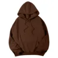Sweat-shirt a capuche uni marron oversize, coupe epaule tombee confortable pour tous les jours. - S / Hauts / Café