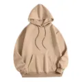 Sweat à capuche uni et décontracté à épaules tombantes pour hommes et femmes, streetwear. - S / Hauts / Chameau
