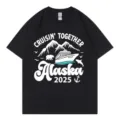 Casual black short-sleeve T-shirt featuring Alaska cruise graphic print for men and women apparel. - S / Tops / Black